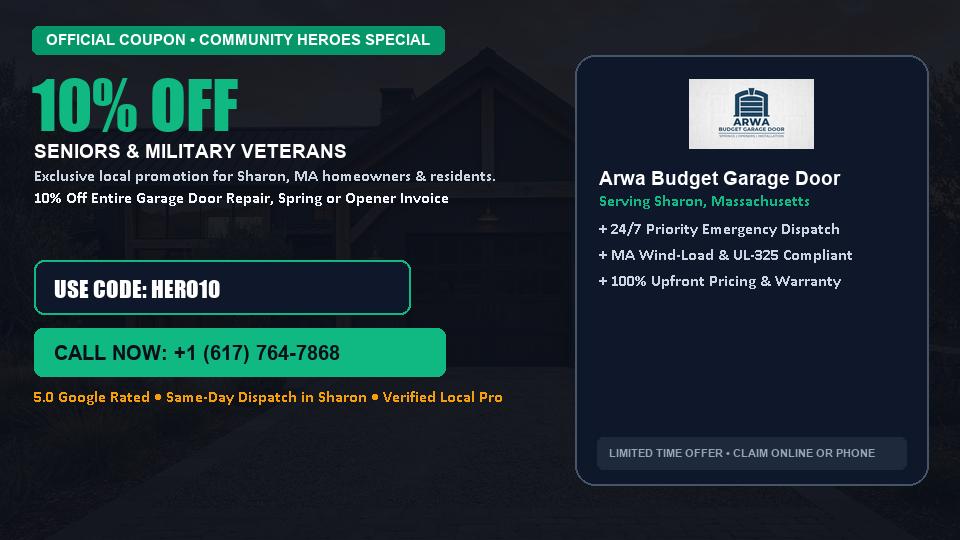 10% OFF Senior, Military & First Responder Discount in Sharon, MA - Arwa Budget Garage Door